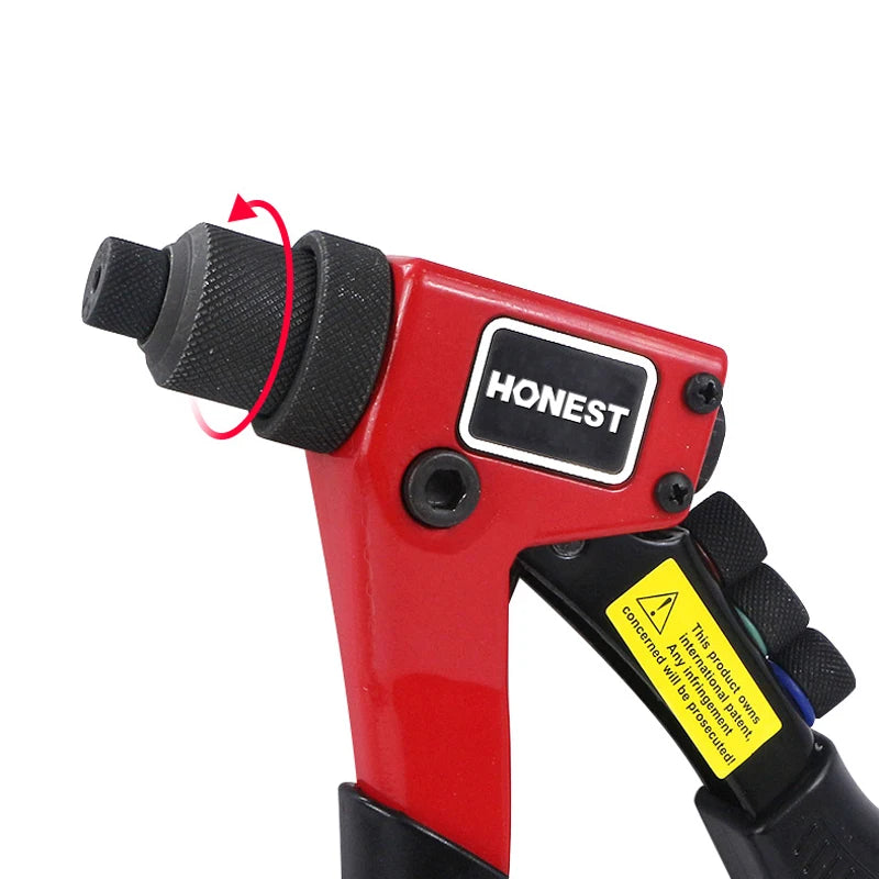 Heavy-Duty Rivet Gun Hand Riveter Blind Rivets Gun, Effort-Saving Design Includes 4 Interchangeable Nozzles (2.4-3.2-4.0-4.8mm)