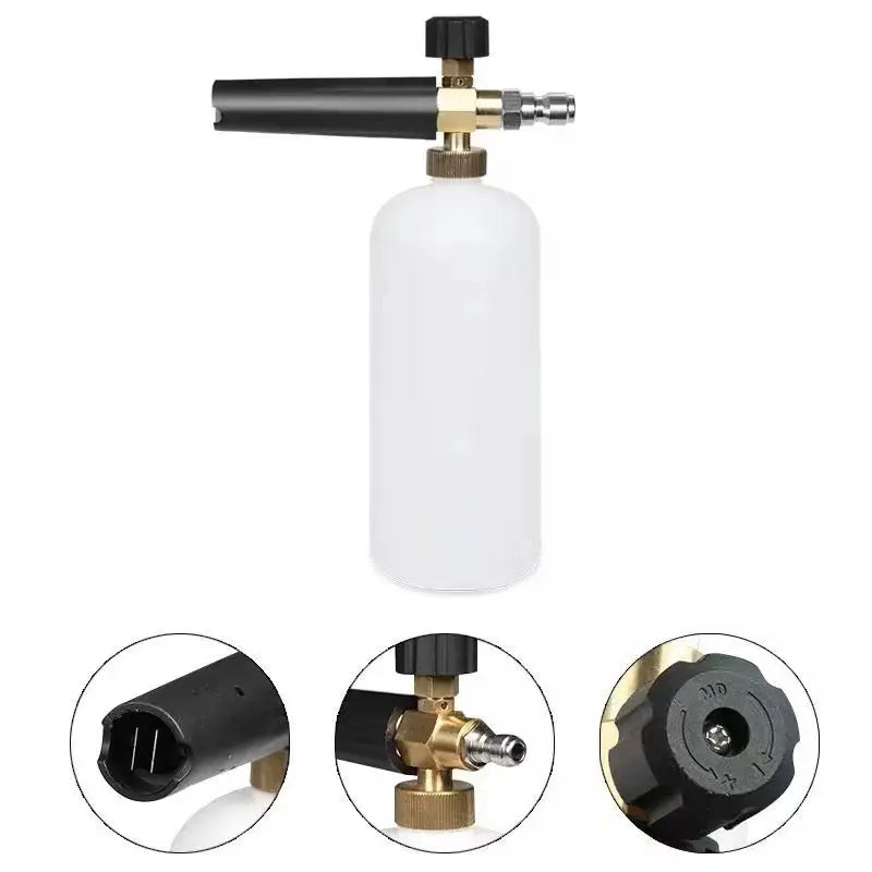 1pc Foam Cannon, Heavy-duty Vehicle Foam Shock Wave Wide-neck Adjustable Snow Foam Gun And Thick Foam, With 1/4 Inch Quick Conne