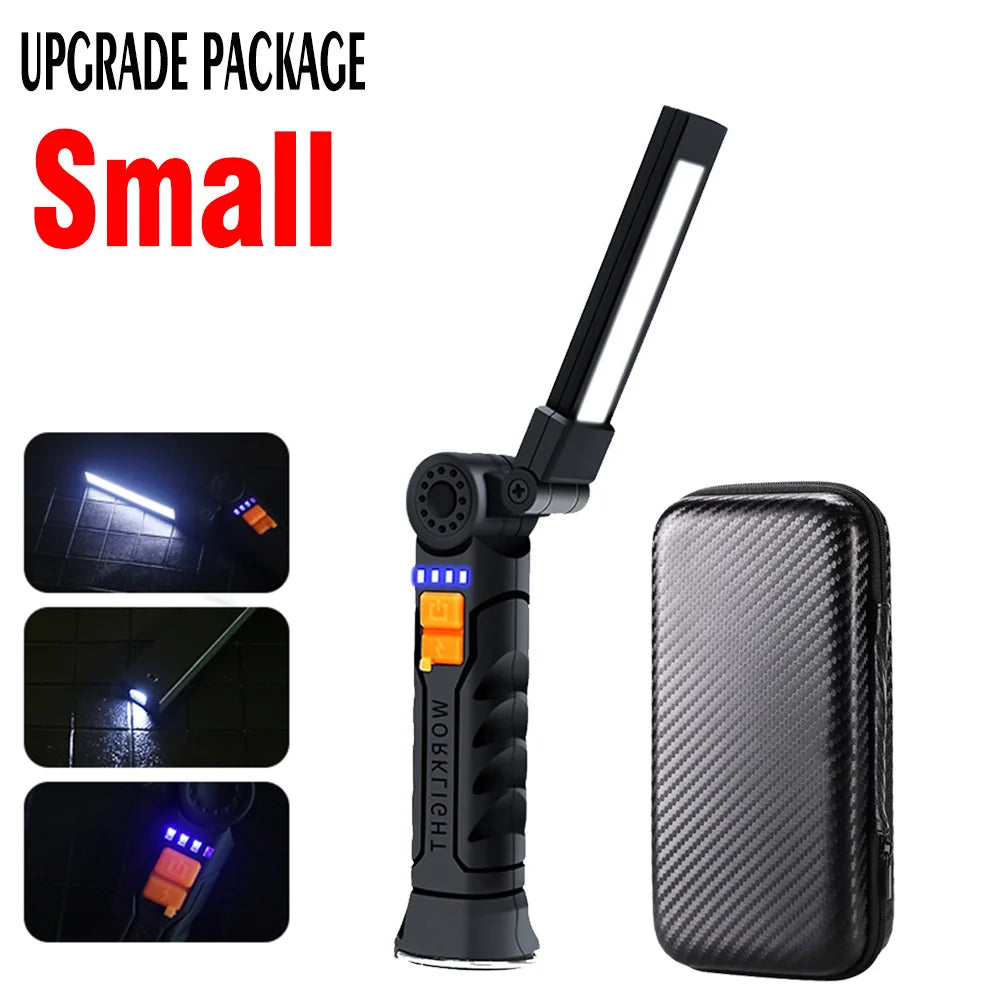 Rechargeable Waterproof LED Work Light Flashlight with Magnet & Hook