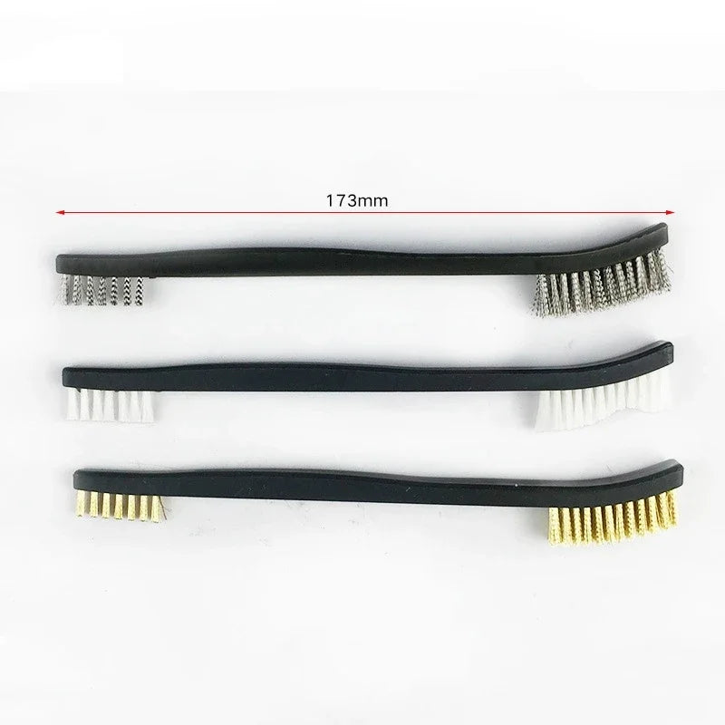 Double-End Mini Wire Brush Set – Stainless Steel, Brass & Nylon