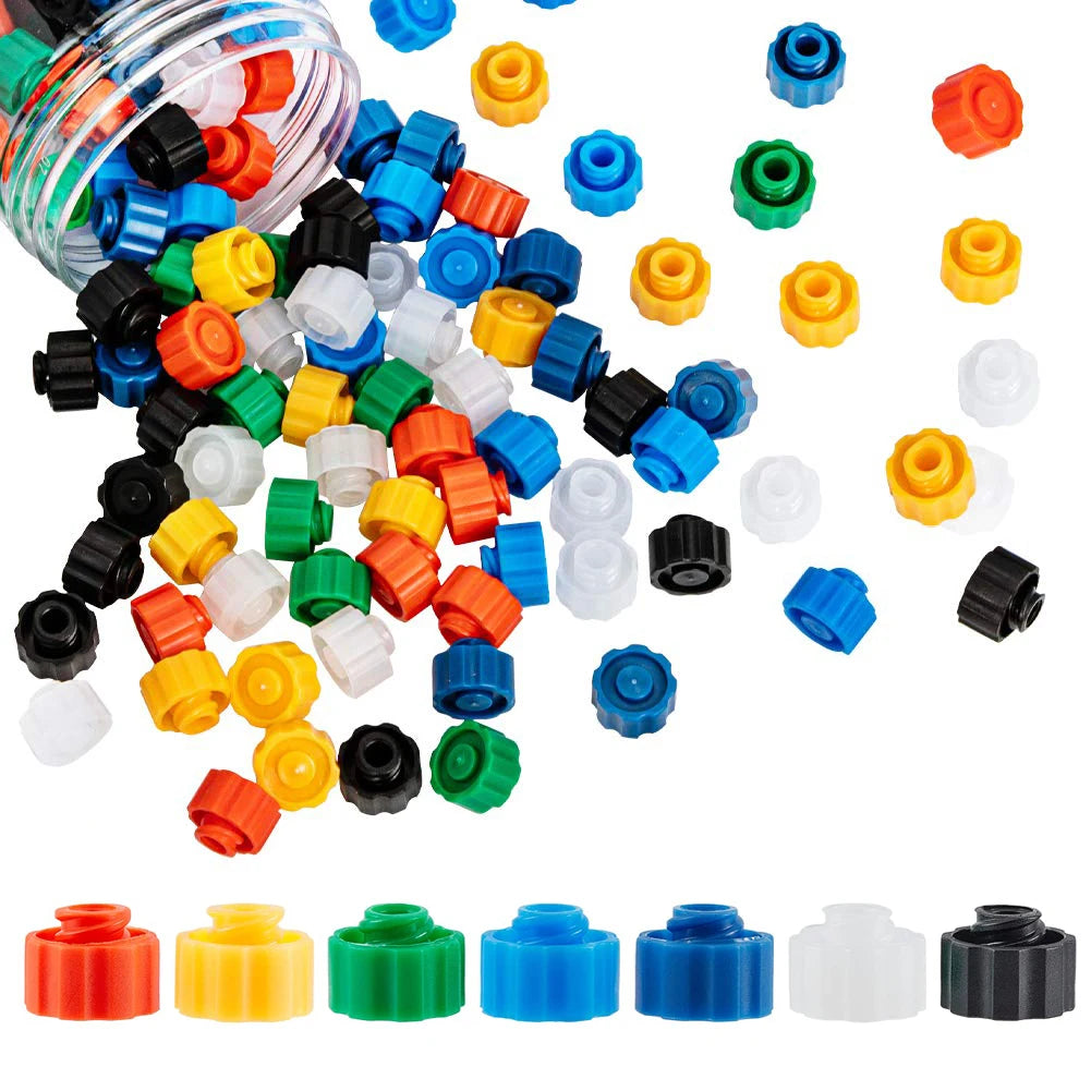 140Pcs Mixed Pack Luer Lock Tip Cap,7 Colors Syringe Tip Caps for Feeding Tubes Lab Supplies No Needle Tip Caps