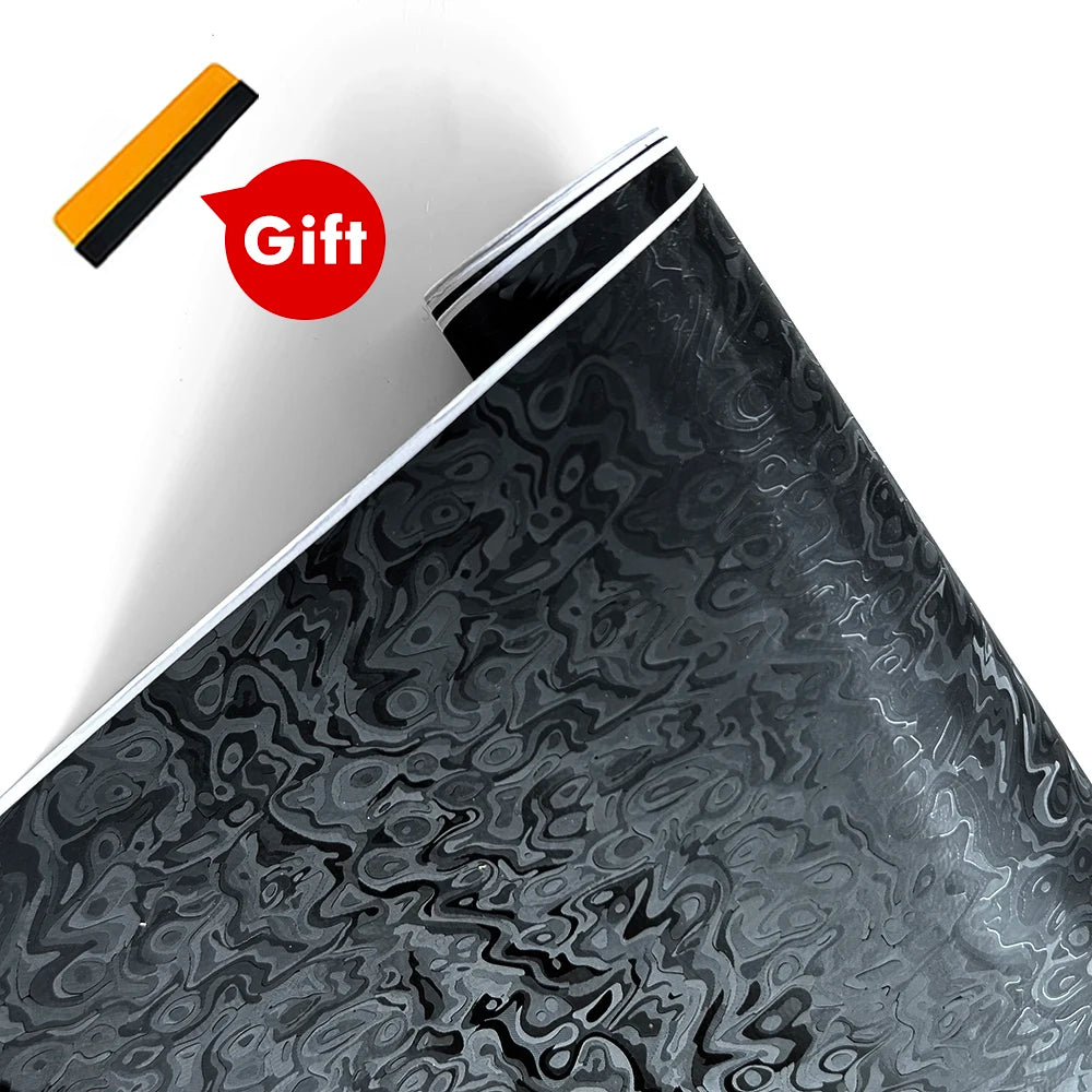 Black Forged Carbon Fiber Vinyl Wrap Film for Car & Motorcycle (DIY) - image 11
