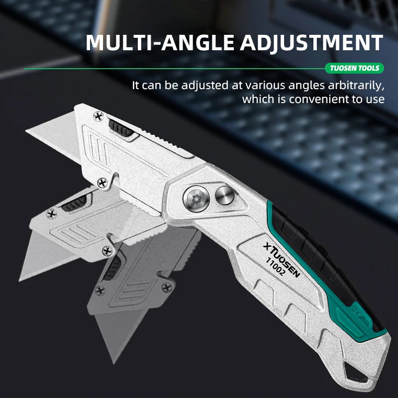Aluminum Alloy Multifunctional Utility Knife Heavy Duty Box Cutter with Stainless Steel Blade for DIY ，Office