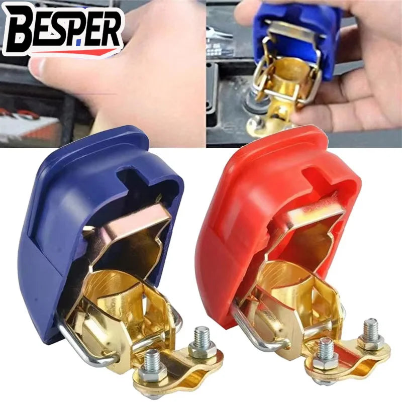 Quick-Release Top Post Battery Terminal Clamps, Pair