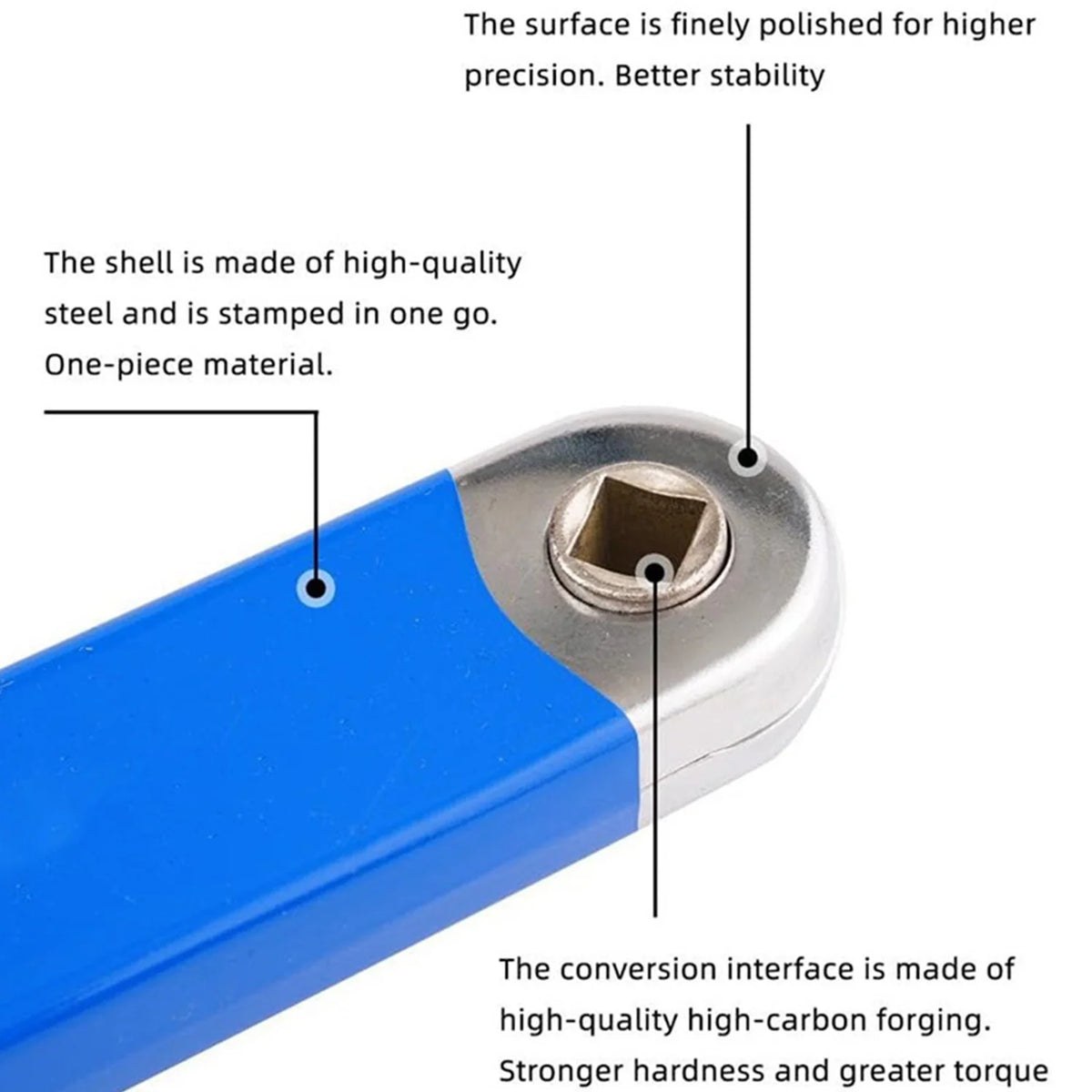 2-in-1 Offset Ratchet Extension Wrench 15.4" with 4 Adapters - image 6