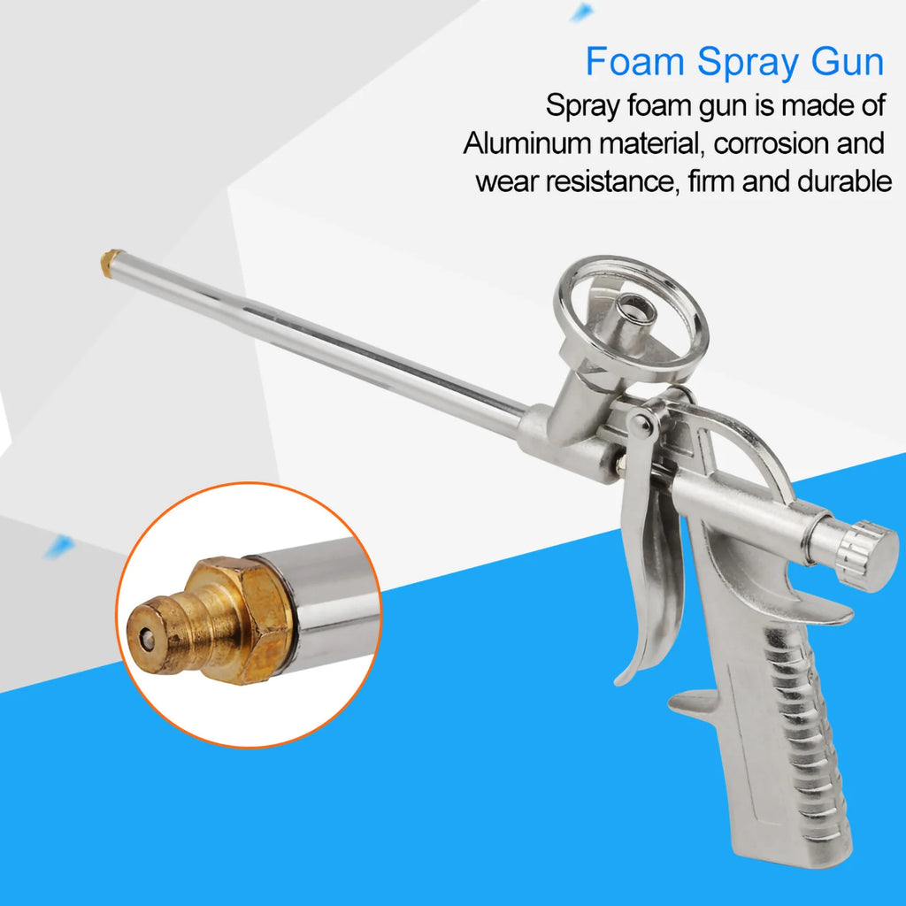 Stainless steel expanding foam gun, PU sealant dispensing applicator