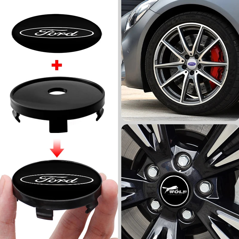 Wheel Center Hub Caps for Ford Focus Mondeo Fiesta, 4-Pack - image 4