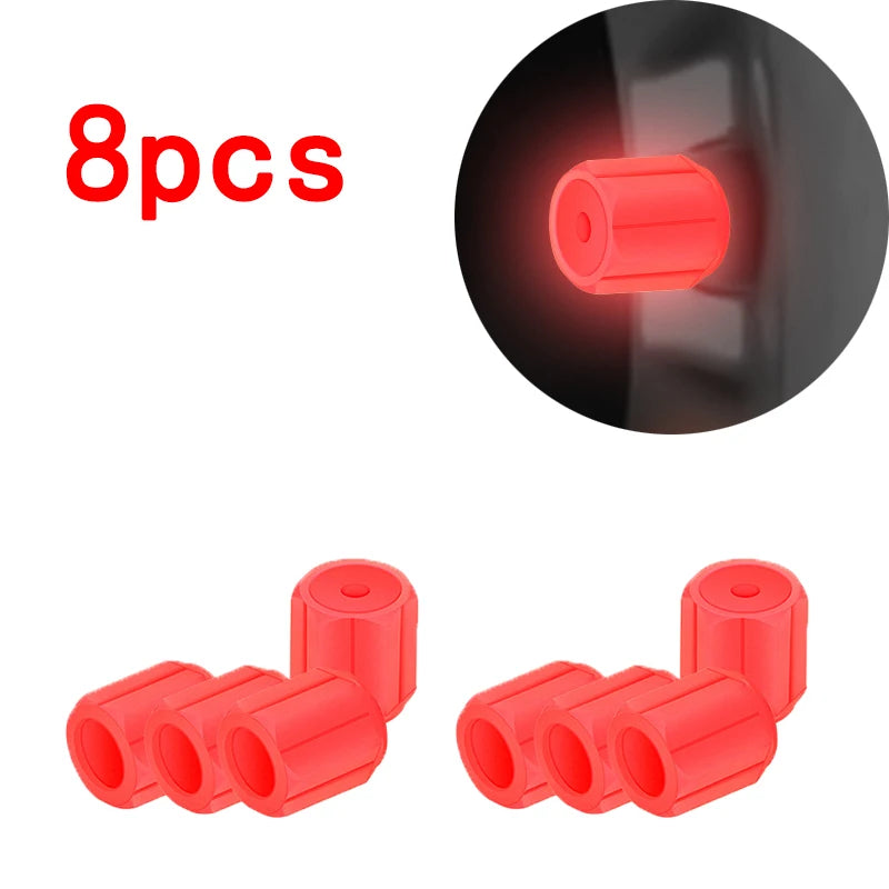 Glow-in-the-Dark Tire Valve Caps for Car & Motorcycle, 4/8/20 Pcs