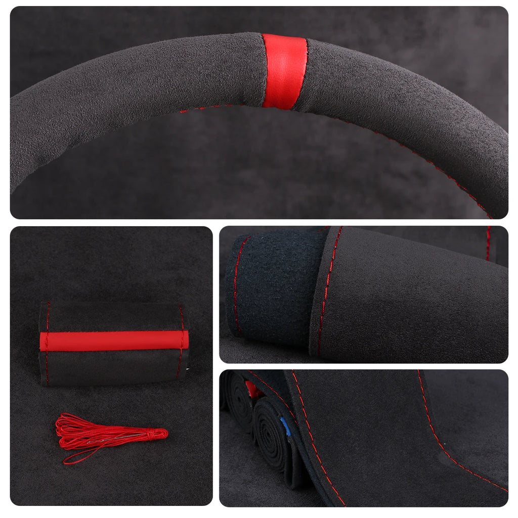 Universal Soft Faux Leather Steering Wheel Cover for Car - image 3