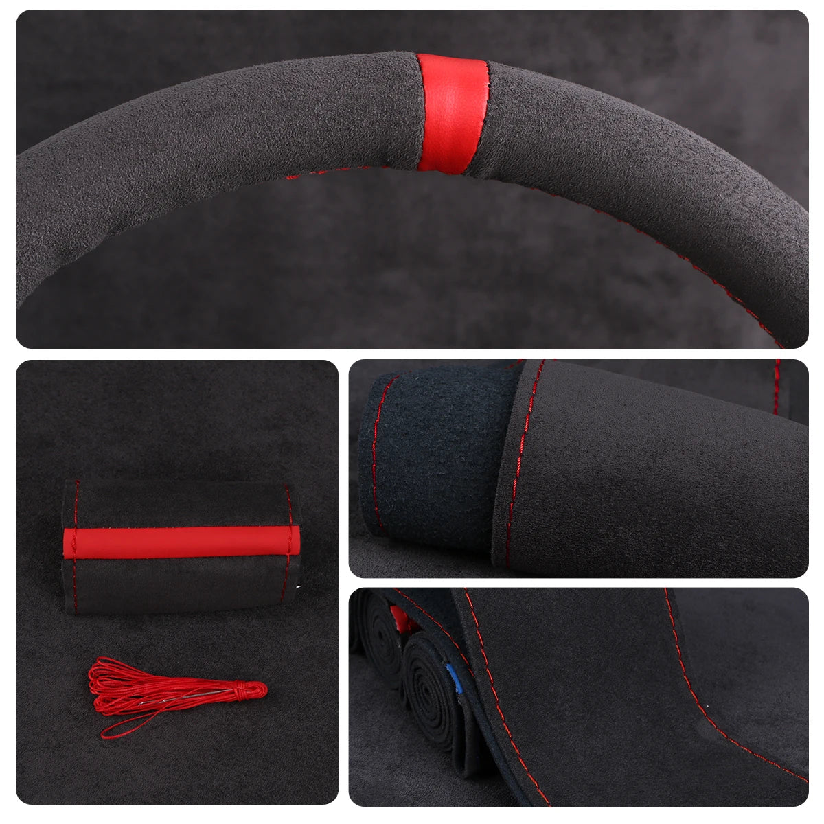 Universal Soft Faux Leather Steering Wheel Cover for Car - image 3