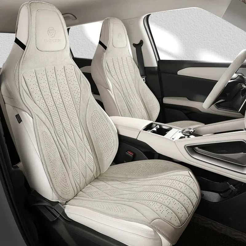 Perforated Suede-Finish Car Seat Covers, Single, Pair or Rear