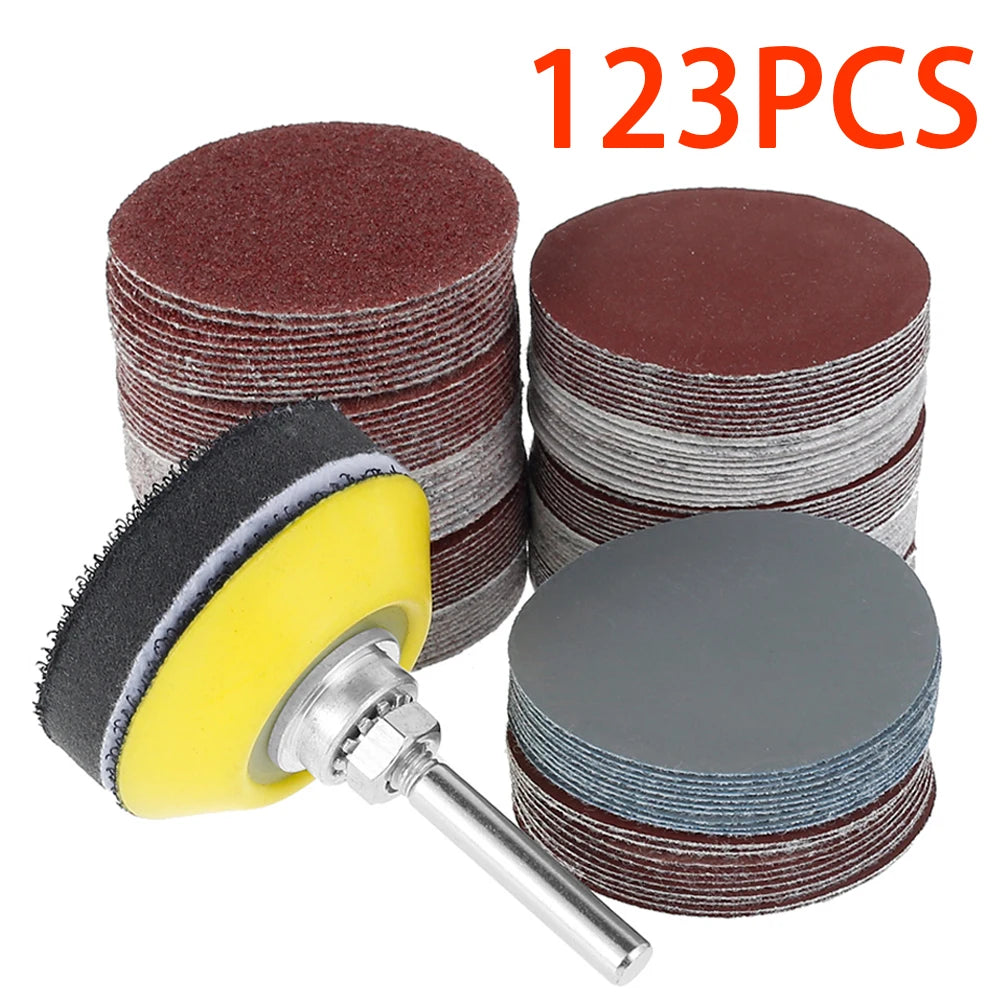 120Pcs 2-Inch Sandpaper Assortment 60-3000 Grit Sanding Disc Pad Set for Grinder