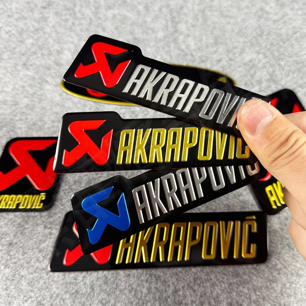 Metal Motorcycle Exhaust Pipe Label Sticker with Lettering Design