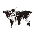 World Map Compass Vinyl Decal for Campers, RVs and Trucks