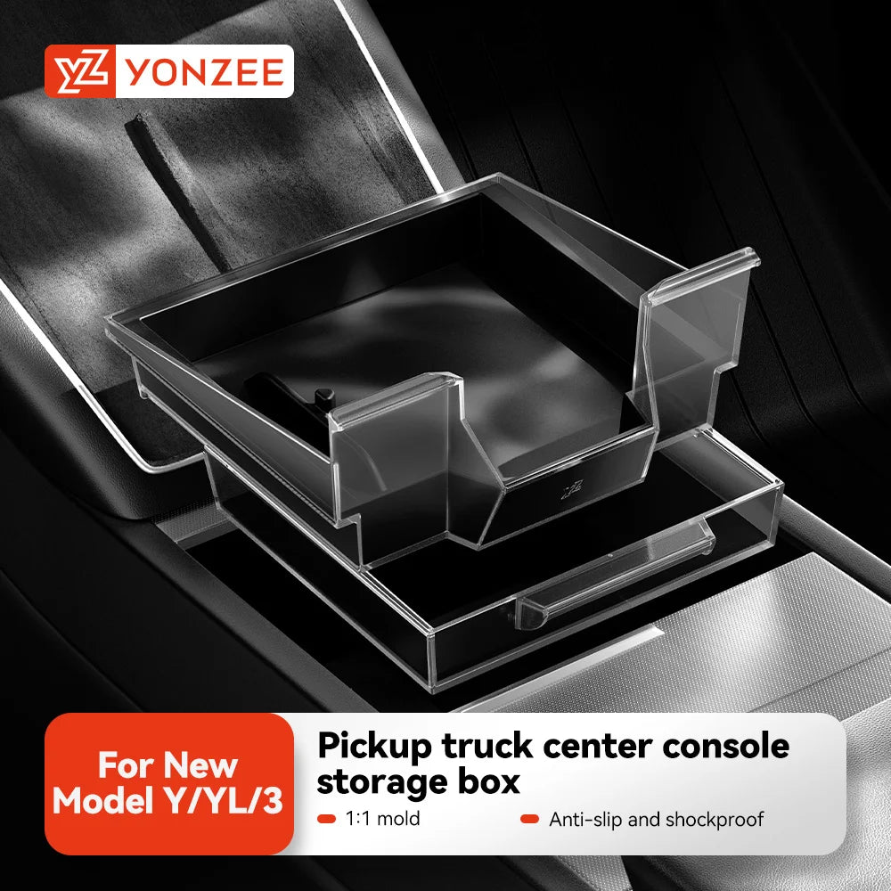 Double-Layer Armrest Storage Box for Tesla Model Y and Model 3