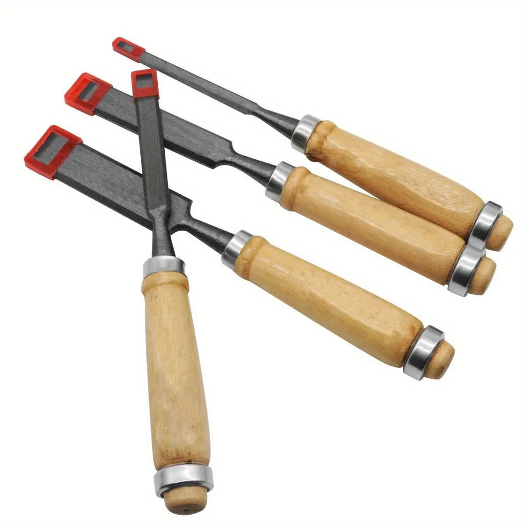 4Pcs 8/12/16/20mm Wood Carving Chisel Set Ergonomic Handle Woodworking Tools