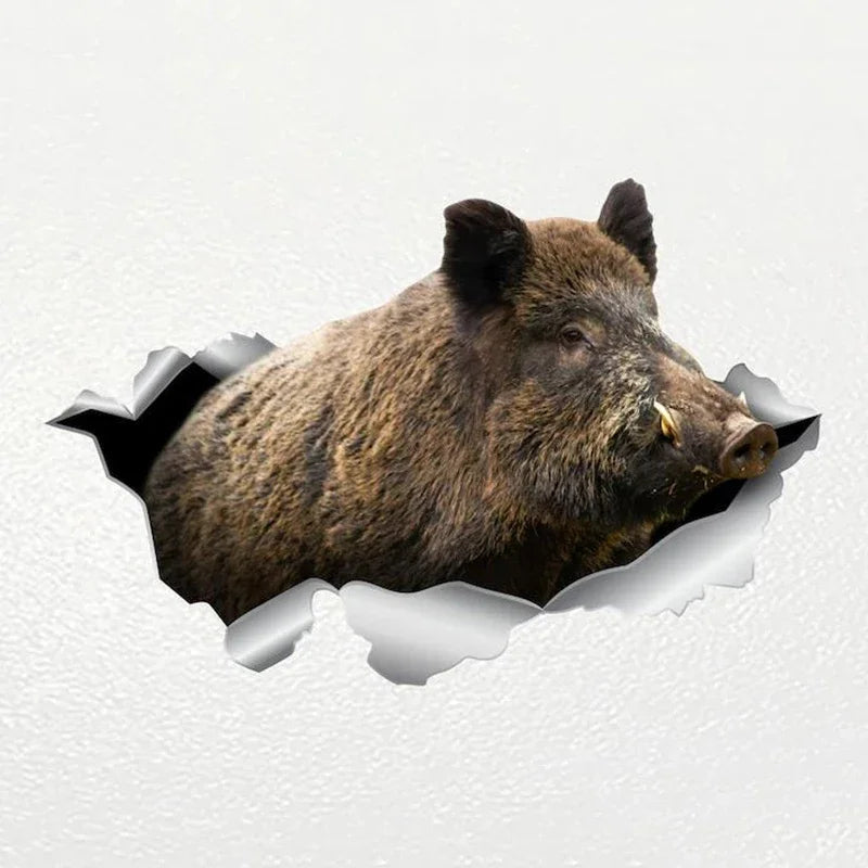 Waterproof Wild Boar Vinyl Sticker for Car, Motorcycle & Laptop - image 3