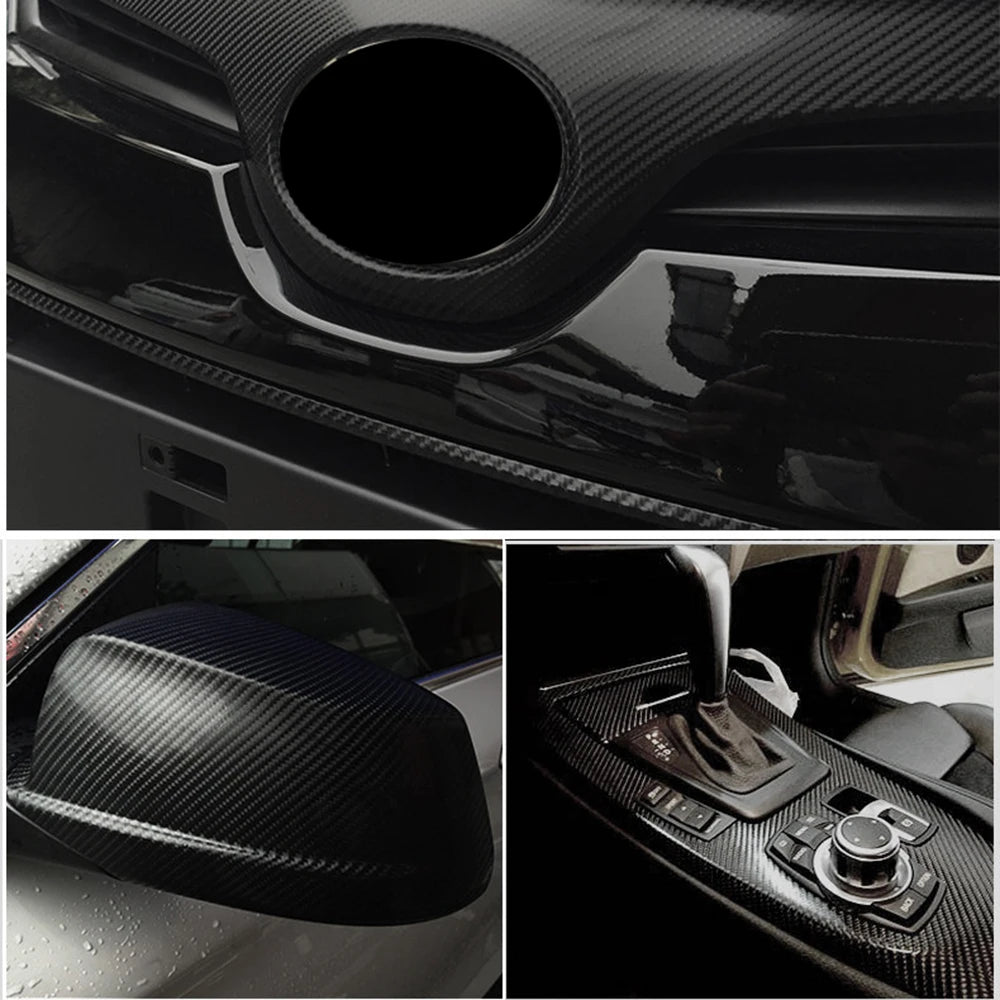 4D Carbon Fiber Vinyl Wrap Film Waterproof Car Motorcycle Sticker Roll - image 4