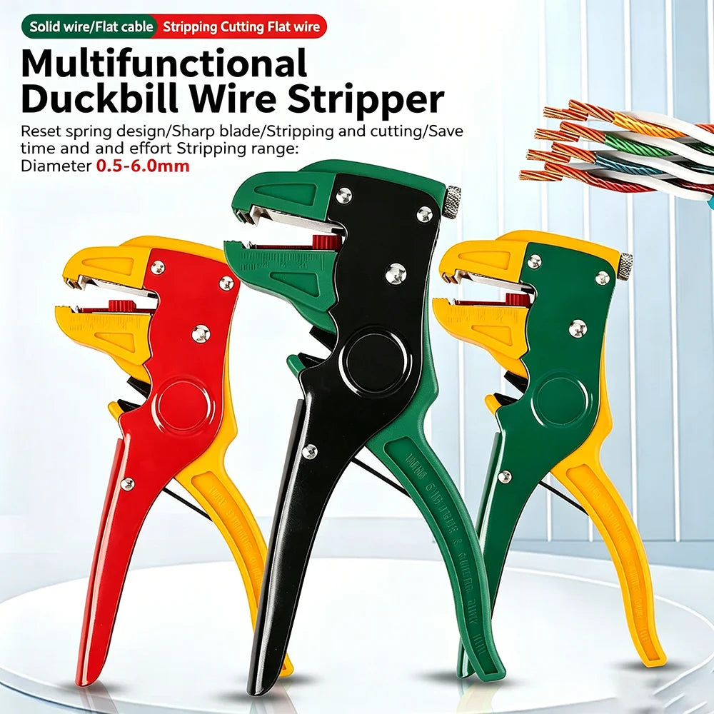 Multifunctional Duckbill Wire Stripper Automatic Wire Stripper Length Adjustable Flat Wire Cutter Wire Stripper For Electrician