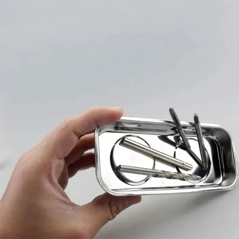 Stainless steel magnetic tray tool parts storage magnetic tool tray parts stand with strong magnets, for screws sockets bolts pi