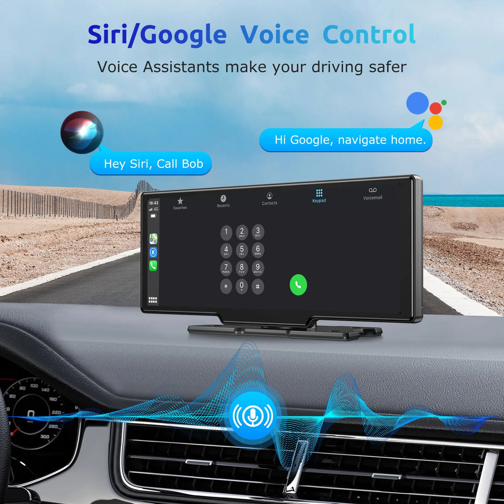 ESSGOO 10.26" 4K Wireless CarPlay Android Auto Dash Cam - image 2