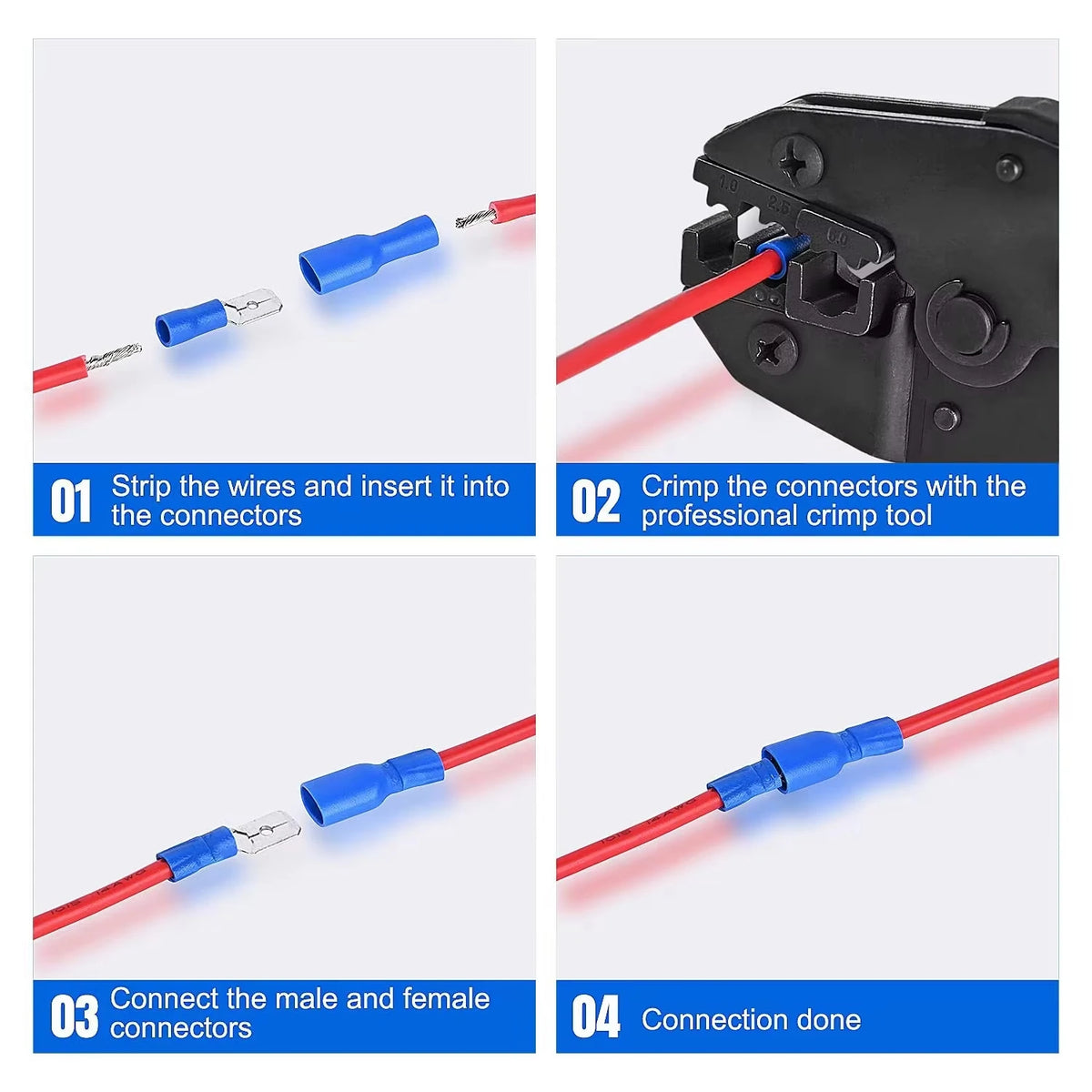 Automotive Wire Connector Kit – Spade, Ring, Fork & Butt Splice