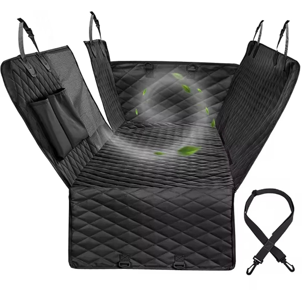 Dog Car Seat Cover with Storage Bag, Heavy Duty Scratch-Resistant Pet Dog Back Seat Cover Hammock for Cars, SUVs