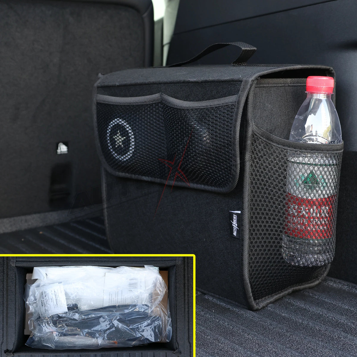 Universal Car Trunk Organizer Auto Boot Organiser Storage Box Bag Portable Felt Tidy Non-slip Tool Bag Foldable Car Accessories