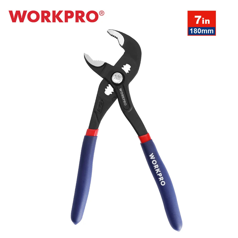 WORKPRO 2PC Water Pump Pliers 7" & 10" Adjustable Groove Joint Pliers - image 12