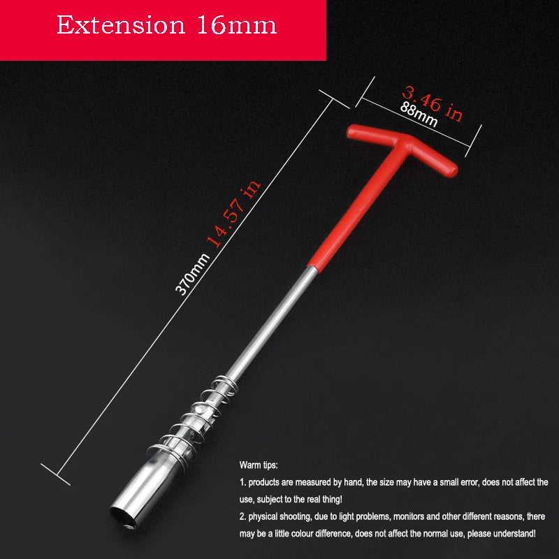 T Type Spark Plug Socket Wrench 360 Degree Swivel Head 14/16/21mm for Car Motorcycle