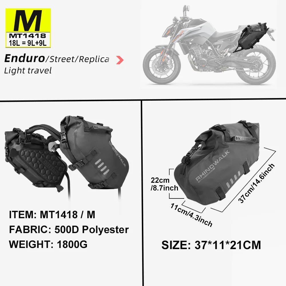 Rhinowalk Waterproof Motorcycle Pannier Bags 18-48L, Pair - image 35