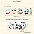 4 sheets/Set Cartoon Face Stickers,Self-Adhesive, Plastic Surface Compatible,Home Decoration Suitable for Trash Can, oilet Decor