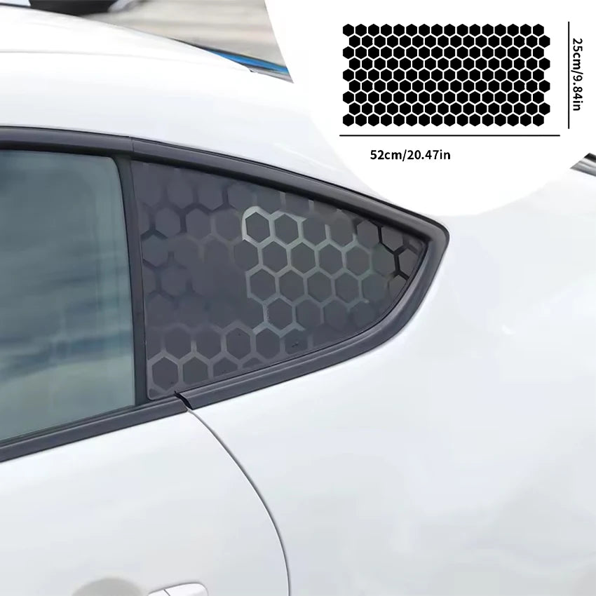 Matte Black Honeycomb Car Vinyl Wrap, 75 x 50cm Mesh Pattern