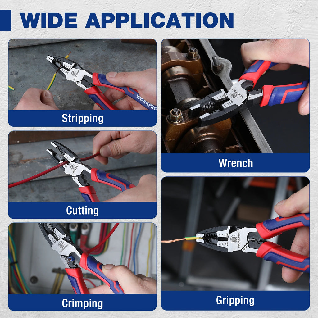 WORKPRO 8-in Linesman Pliers with Wire Cutter & Stripper, CRV Steel - image 6