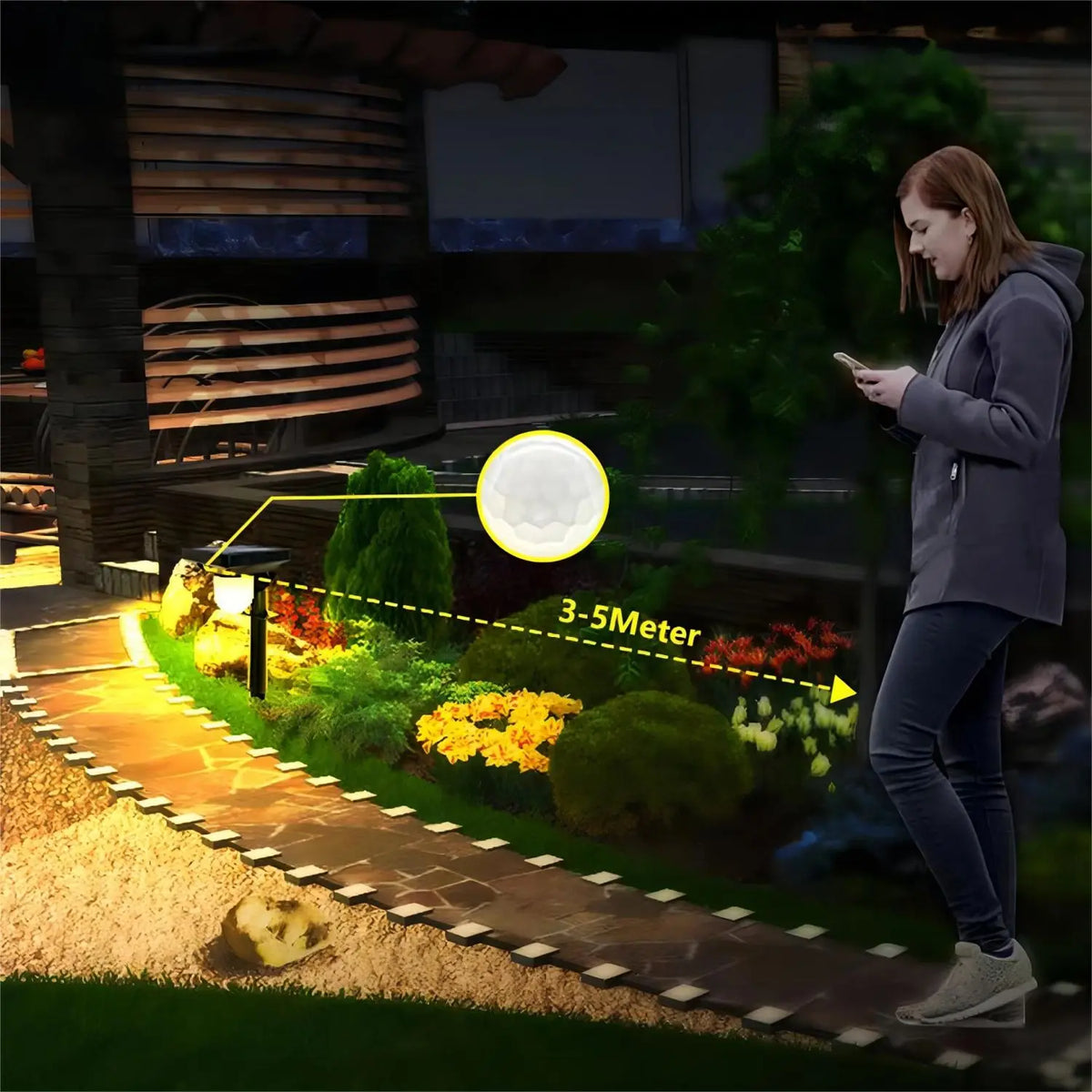 Solar Wall Lamp with Motion Sensor – Waterproof Pathway Light