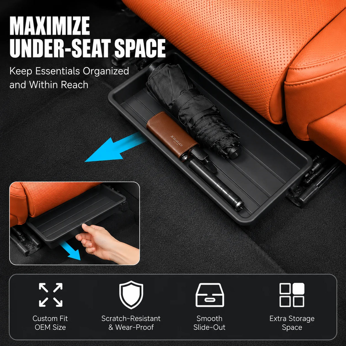 Under Seat Pull-Out Storage Drawer