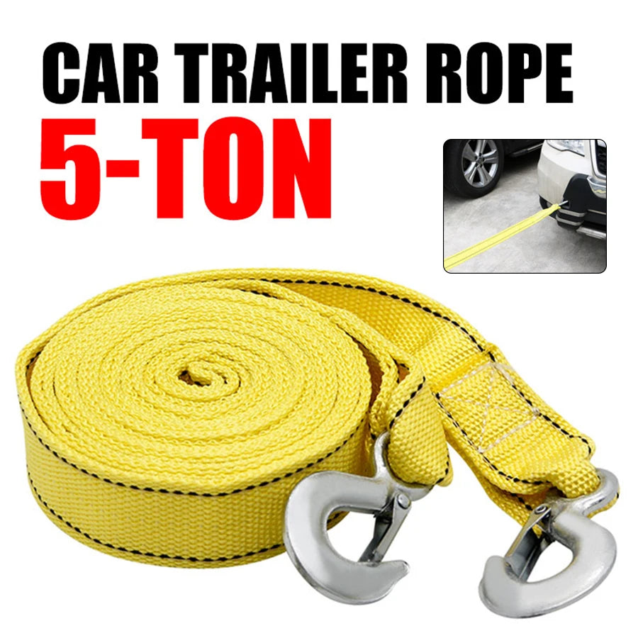 Universal 5-Ton Tow Rope with Hooks – Road Recovery