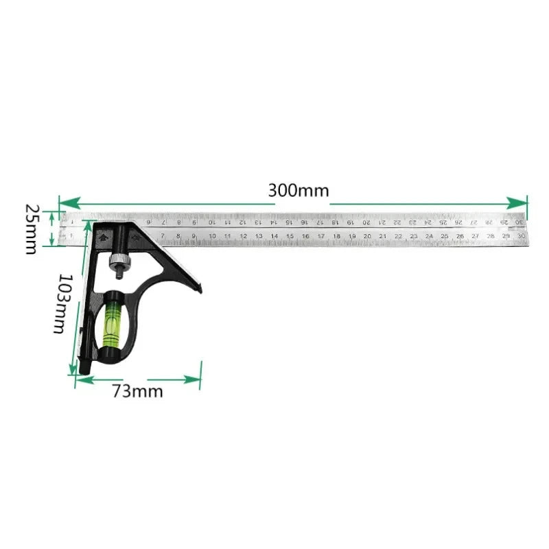 300mm Angle Combination Ruler Square – Woodworking Level