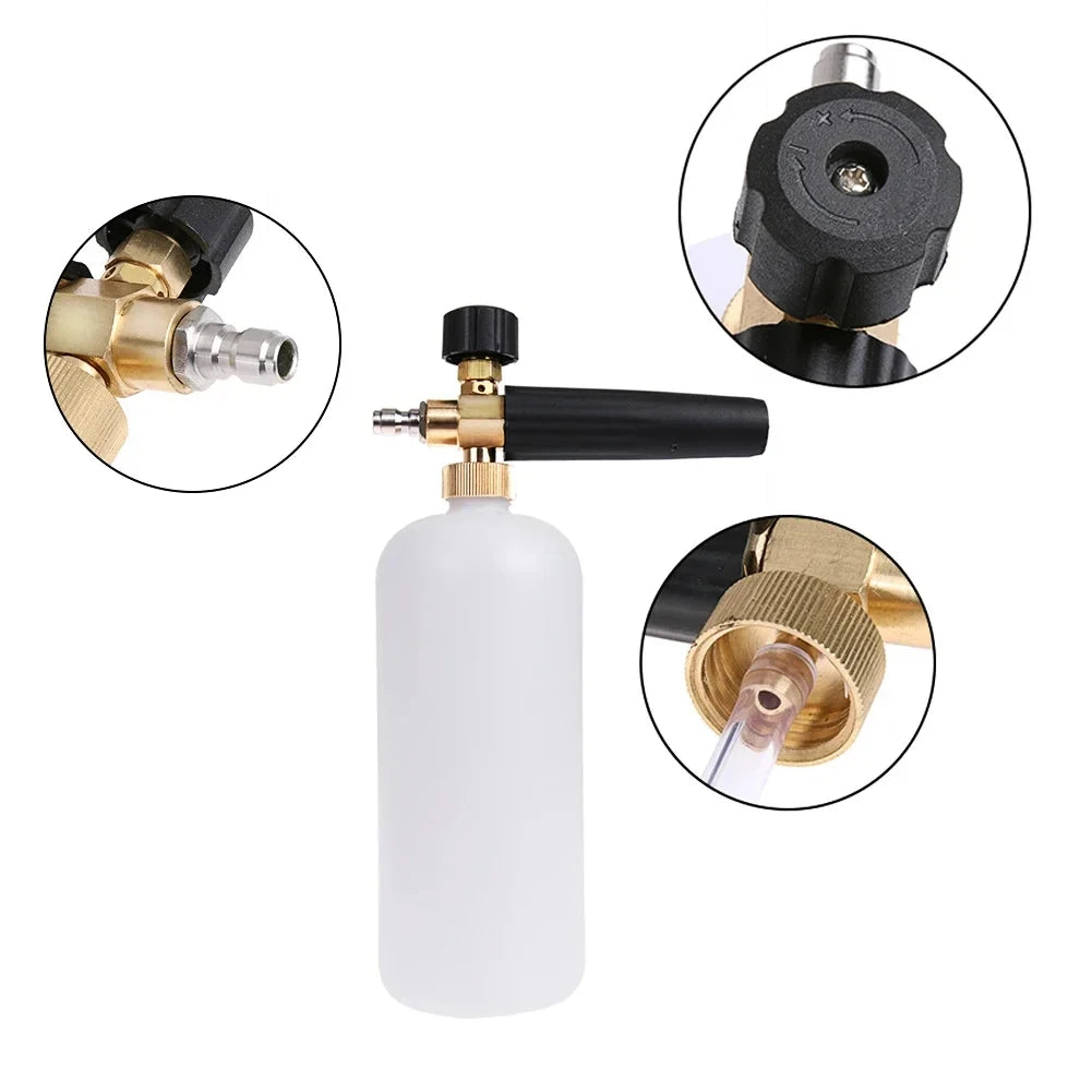 1L car wash foam gun, adjustable high pressure soap foamer with quarter inch connector