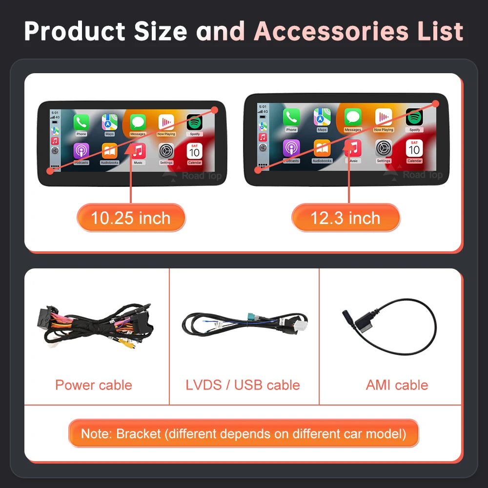 RoadTop Wireless CarPlay Android Auto 10.25" Screen for Mercedes - image 6