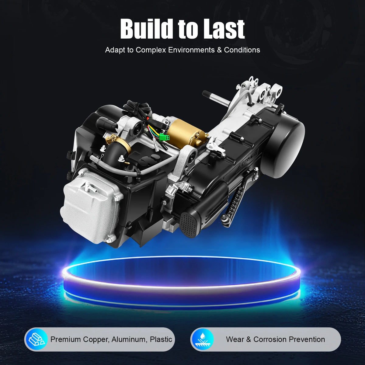 150cc GY6 Long Case Scooter Engine with CVT and Electric Start
