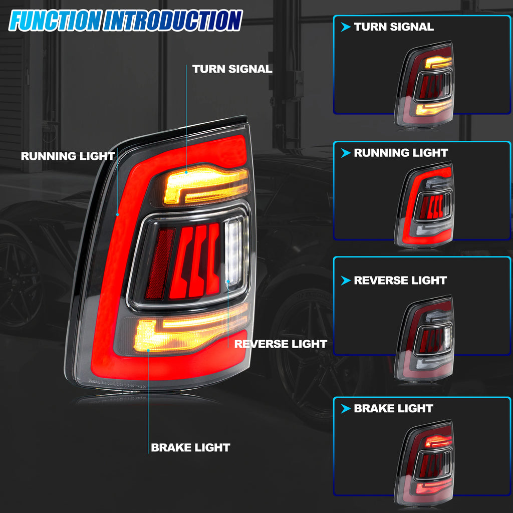 Sequential LED Tail Lights for 2009-2018 Dodge Ram 1500/2500/3500 - image 2