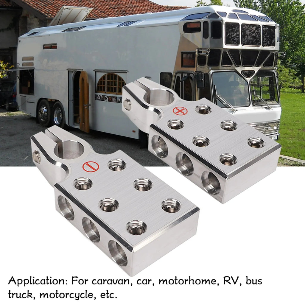 1 Pair Car Battery Terminal Clamp Positive Negative Audio Modification Accessories for Caravan Car Motorhome RV Bus