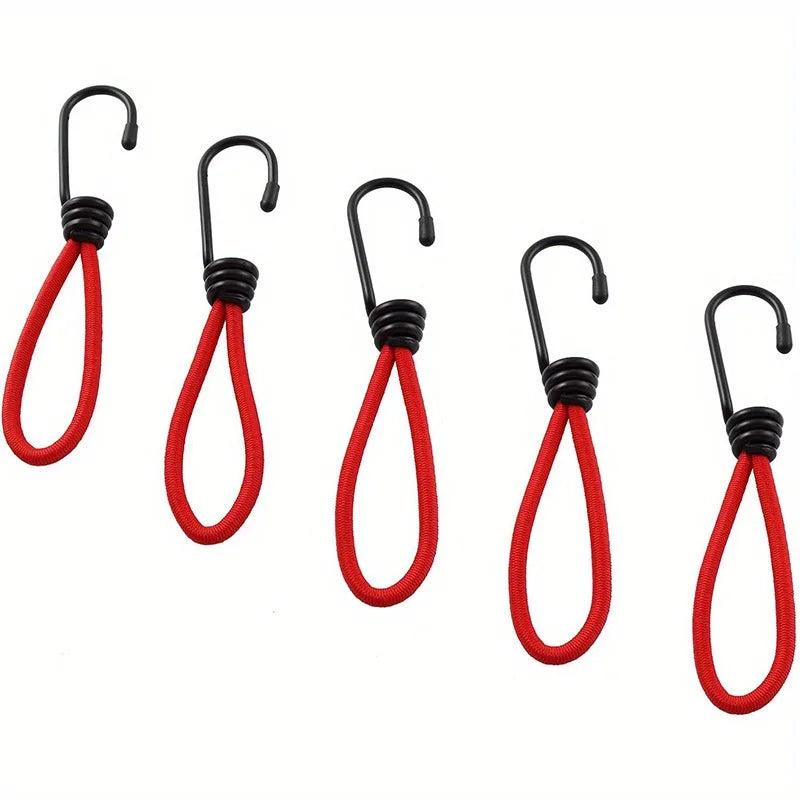 5-Piece Heavy-Duty Bungee Cords with Hooks – Tarp & Tent Tie-Down