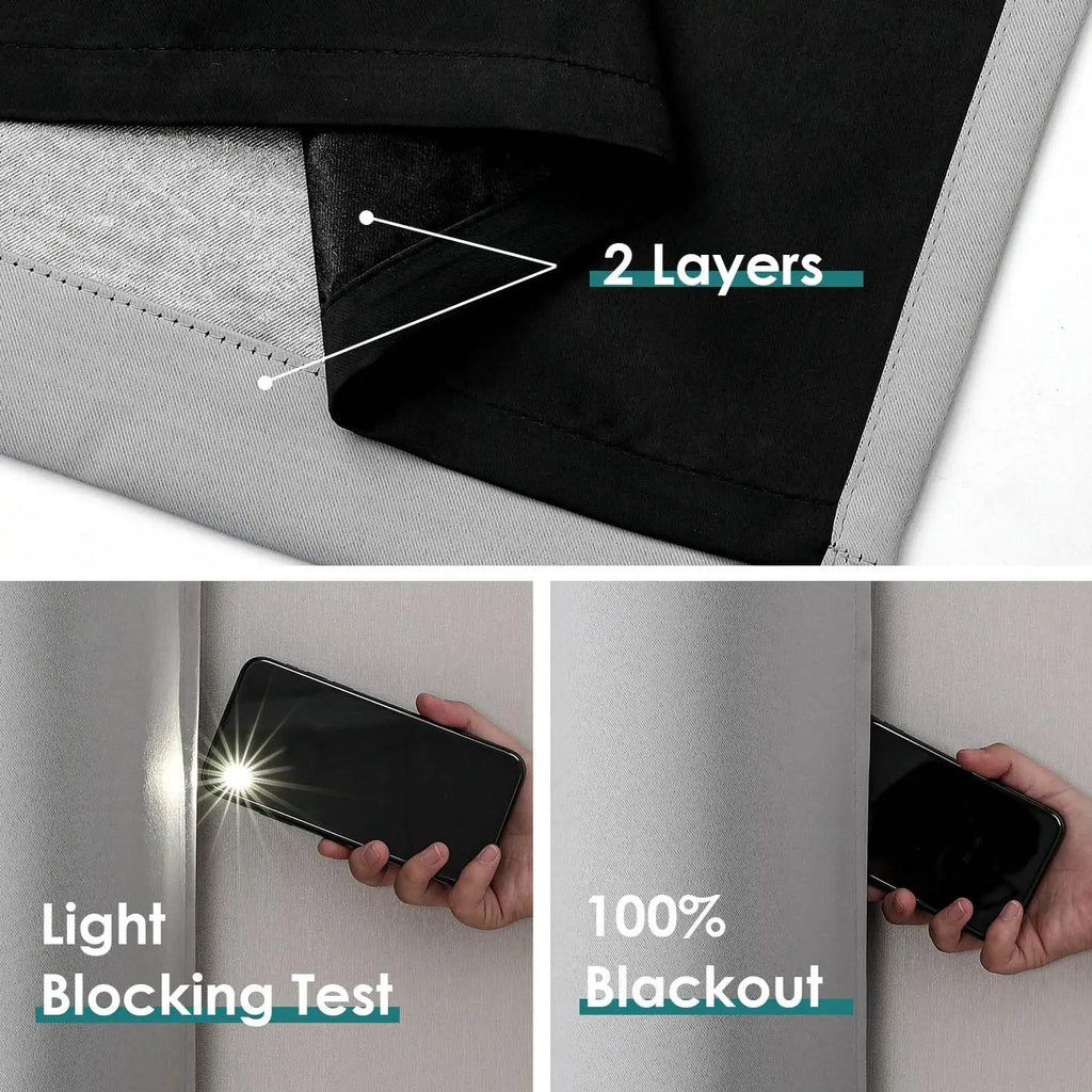 Eyelet Thermal Blackout Curtains – 100% Light Blocking
