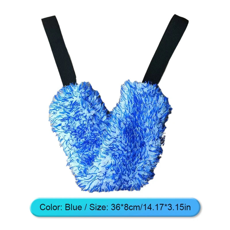 Plush Wheel Wash Towel with Double-Sided Strap