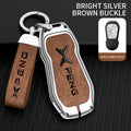 Metal Car Key Fob Cover Case Shell For Xpeng Xiaopeng P5 P7 G9 G3i Holder Interior Keychain Leather Accessories