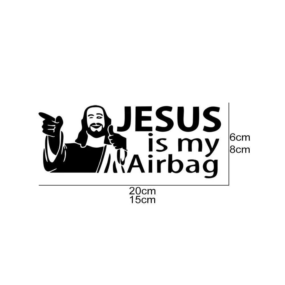 Jesus Is My Airbag Funny Car Sticker, Bumper and Window Decal - view 6
