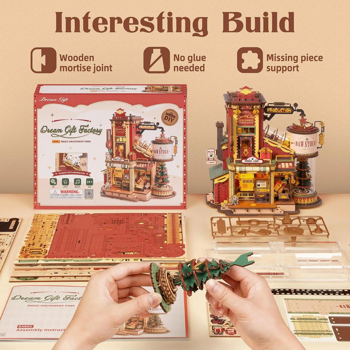 Rokr 3D Wooden Music Box Puzzle Kit, Build-It-Yourself Model - view 8