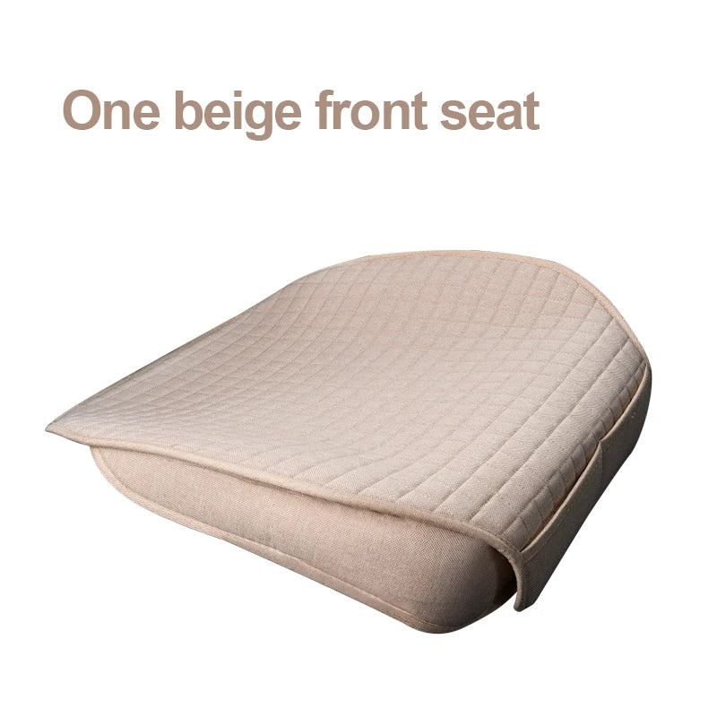 Breathable Flax Car Seat Cushions, Front, Rear and Full Sets
